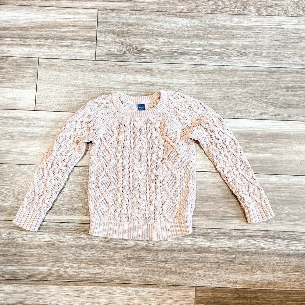 Gap Pink Cable Knit Sweater, Size 4